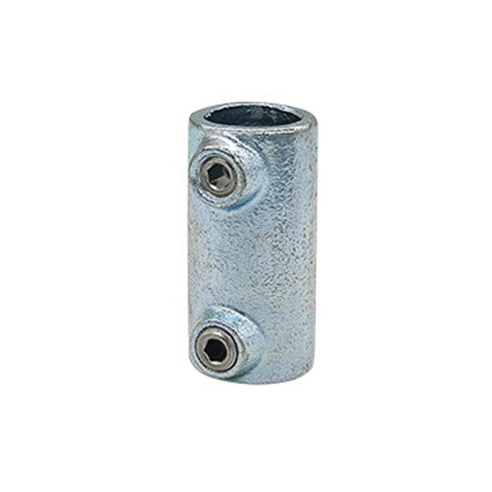 1pcs DN20(ID 28mm) Straight Tube Connectors Joint of Galvanized malleable Steel Pipe Fittings, Used for guardrail Installation Handrail System — image 1