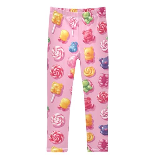 Funny Colorful Lollipops Jelly Candy Bears Girls Leggings Kids Yoga Pants Dance Active Tights 4T