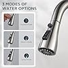 FORIOUS Kitchen Faucets, Brushed Nickel Kitchen Faucet With Pull Down Sprayer, High Arc Single Handle Stainless