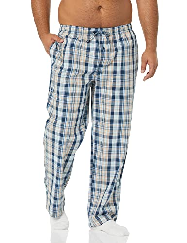 Amazon Essentials Men's Cotton Stretch Poplin Full-length Pajama Bottoms, Pack of 2, Dusty Blue/Navy Plaid, X-Small - image 2