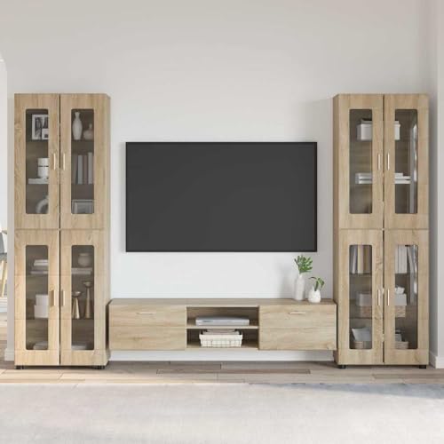 Lumanois Conjunto de Mueble de TV con cajón Roble Sonoma,Mobiliario,Conjuntos de Muebles para Salones,125.48kg-3397986