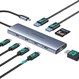 【Support de moniteur portable】 Éliminez l'encombrement de l'adaptateur pour les écrans portables : utilisez le câble USB-C pour transmettre simultanément des vidéos 4K — idéal pour les configurations de deux moniteurs portables