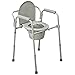 Folding Commode, Portable Toilet and Bedside Commode Chair, Includes Splash Guard/Bucket/Lid Cover