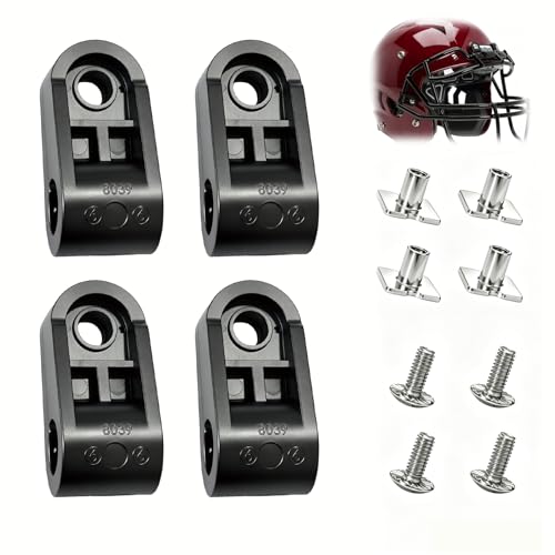 Football Helmet Facemask Repair Kit Clips & Hardware Set for Schutt F7 & Riddell SpeedFlex Includes Screws & Nuts for Youth & Adult Football Baseball & Softball Helmets 4 PCS
