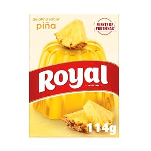 Royal Gelatina Sabor Piña, Preparado en Polvo 10 Raciones, Pack 2 x 57 g - 114 g