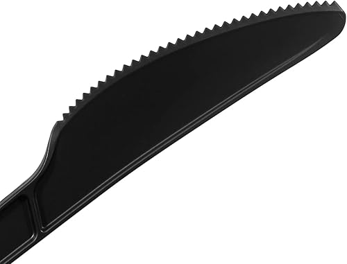 Miniatura 17 de Basic Nature Cuchillos compostables envueltos de 6.5 pulgadas, 50 cubiertos a base de plantas envueltos individualmente, para alimentos calientes y