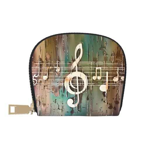 Music Note Printed Card Wallet for Women Men Cute Zipper Card Cases Holder Mini Coin Purse with 12 Card Slots2