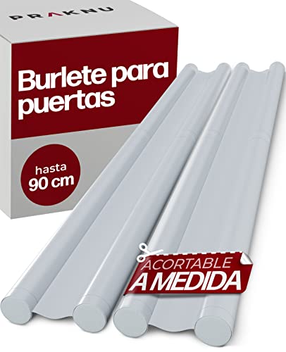 2 Burletes para Puertas de hasta 90 cm - Doble Aislamiento Anticorriente - Ahorro de Energía - Acortable a Medida - Fácil de Limpiar - Blanco Cover