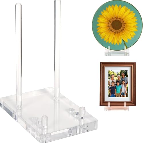 Genérico Acrylic Plate Display Stand Non-Slip | Elegant Space-Saving Plate Holder, Perfect for Books, Cards, Records, Cutting Boards, Home, Bedroom, Living Room, Table, Desk, Stylish Display – vue 9