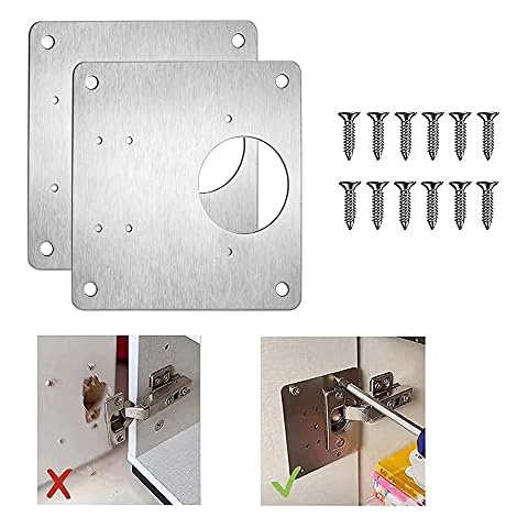 (2 pcs) Hinge Repair Plate, Cabinet/Furniture/Drawer/Window Stainless Steel Plate Repair Parts Cover