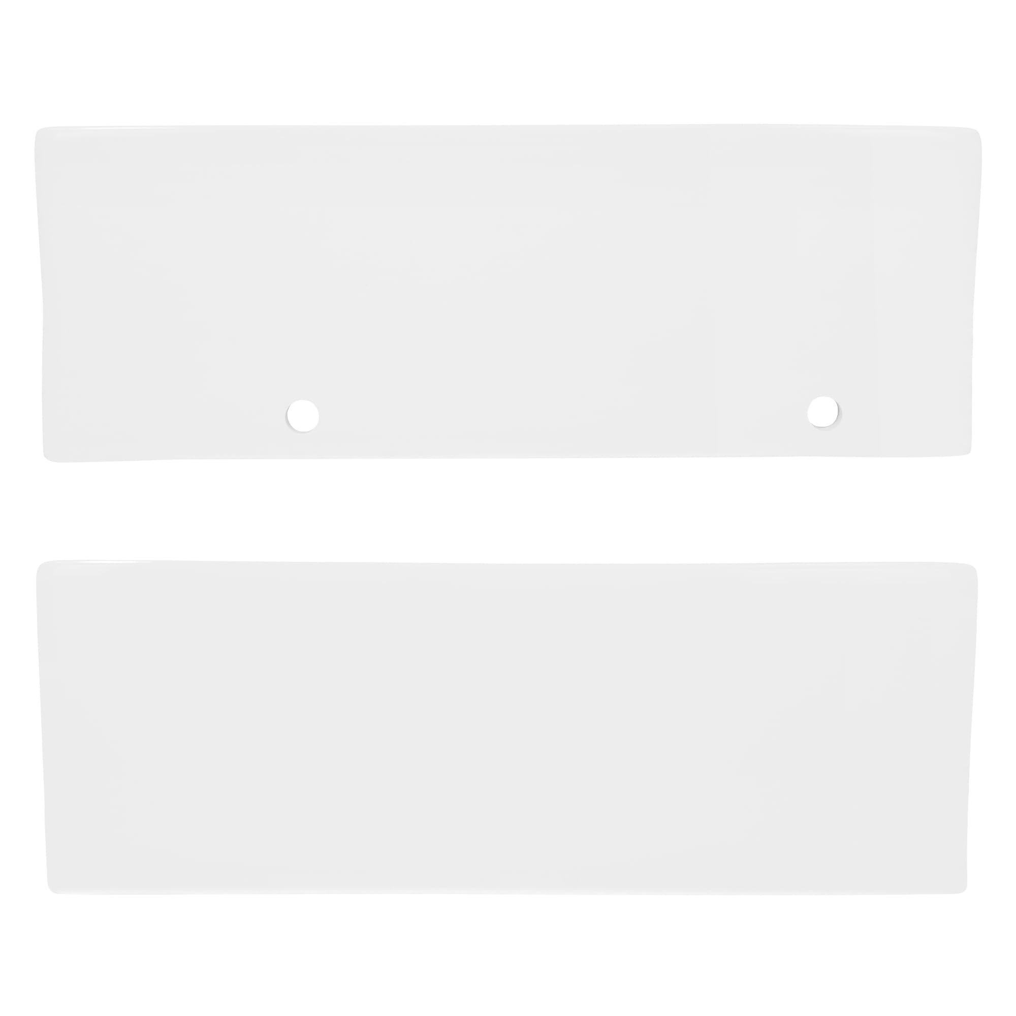ECD Germany Lavabo da Appoggio o Parete con Set di Scarico 350 x 205 x 125 mm Ceramica Bianca Rettangolare Lavandino senza Troppopieno Lavamano da Bagno con Piletta Montaggio del Rubinetto a Destra