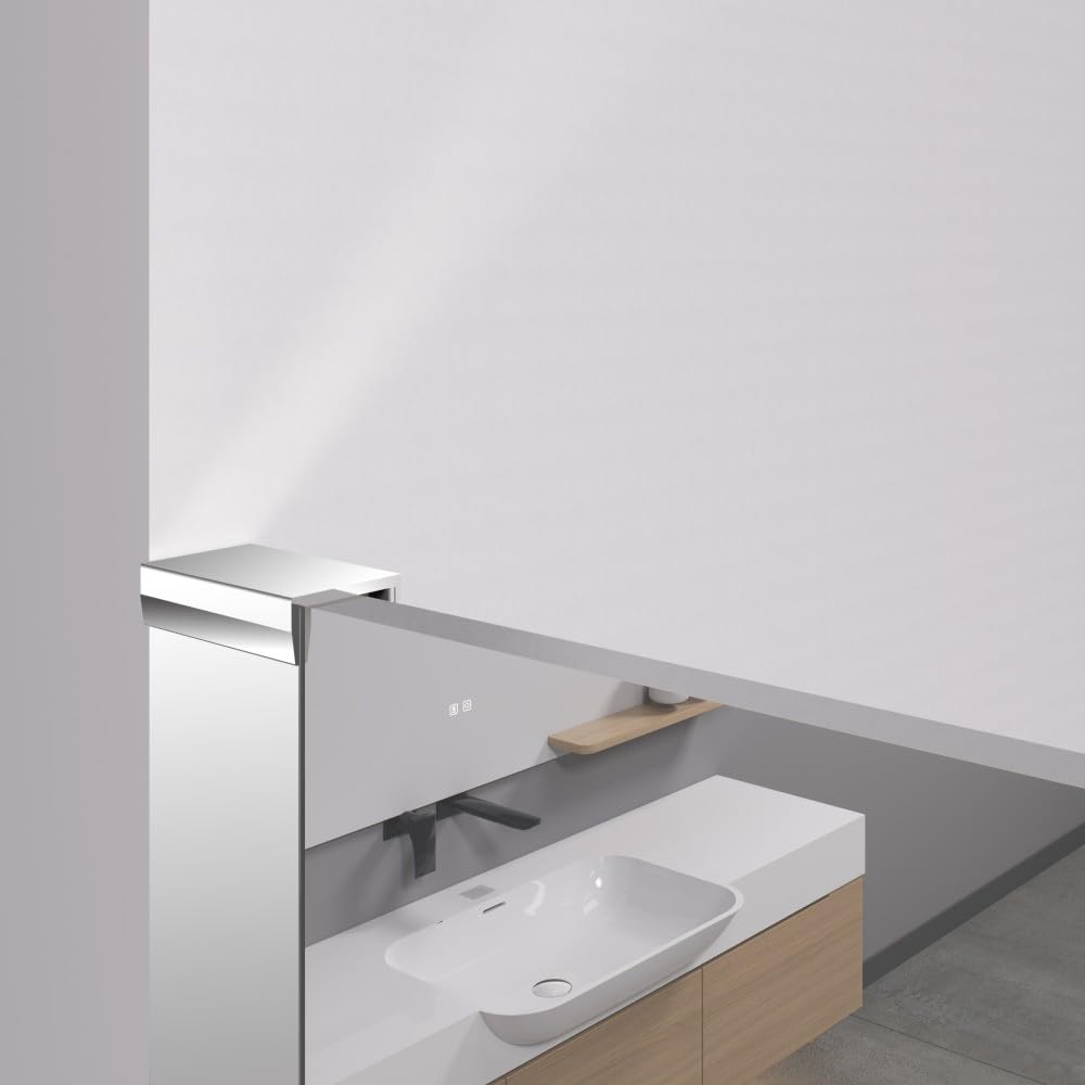 Auria Box Doccia Walk In 120 cm h200 - Cristallo Temperato Specchiato 8mm Anticalcare con Profilo e Barra di Sostegno in Alluminio Cromato ad Installazione Reversibile - Mod. Cleò