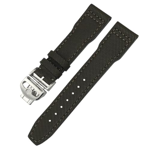 Bracelet montre nylon cuir bleu pour IWC Portofino du bureau aux week-ends