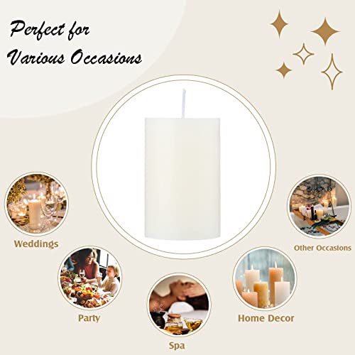 4 Sets 12 Pieces Ivory Pillar Candles Dripless Unscented Candles Paraffin Wax Tall Candles For Relaxation Wedding Spa Birthday Holiday Bath Party Restaurant Home Decor, 2'' X 3'', 2'' X 6'', 2'' X 9'' #TOP3