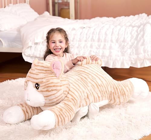 Image of IKASA Large Cat Cuddly Toy, Giant Soft Toy, 78 cm Large Plush Toy, Giant Plush Toy, Fluffy Jumbo Plush Toy, Gift for Children
