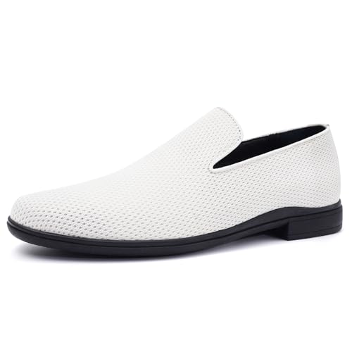 Mens Loafers Slip-on Dress Shoes Mesh Casual Oxford Shoes Classic Business Tuxedo Shoes Fashion Lightweight and Breathable