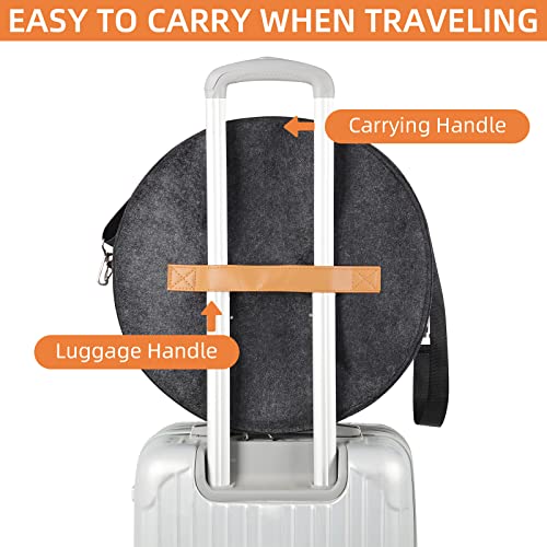 Ohiyoo Hat Box Hat Storage Box 16'' X 8'' Travel Hat Box Hat Boxes With Lids Round Hat Boxes For Women Storage Hat Foldable Box For Travel Stuffed Animal Toy Storage Bin With Lid (Dark Gray) #TOP4