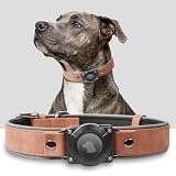 ZOWPET Premium Leather AirTag Dog Collar