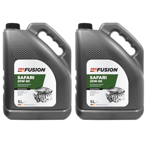 ProFusion Aceite 20W50 para Motores Gasolina y Diésel - Lubricante Mineral para Coche - Pack de 2 x 5L = 10L