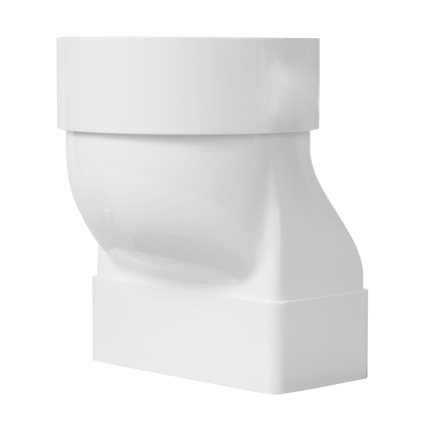Repa Market Conector de tubo rectangular de 120 x 60 mm para tubo de ventilación redondo de 100 mm – plástico ABS tubo redondo conexión, calefacción, refrigeración, canal plano/conducto de ventilación