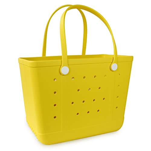 Image of Beach Bag X Large Rubber Tote Bag, Waterproof Washable Open for Women Croc Bag Hand Bag for Beach Pool Yoga