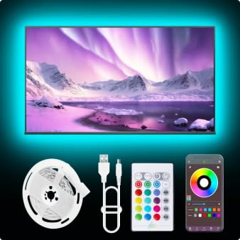 Image of NBBUFF Led Lights for TV for 32-75 Inch, 16.4ft TV Led Backlight, RGB Led Strip Lights Music Sync Color Changing, USB Light Strip with Remote, App Control Led Lights for Bedroom, Gaming Accessories