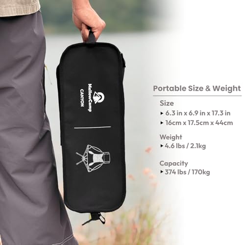 Silla Plegable para Camping MellowCamp con Respaldo Alto y Almohada, Ligera y Portátil, Soporta 374 lbs miniatura 5