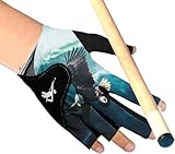 CykTxei 1 PC Breathable Pool Cue Gloves Adjustable Non-Slip Billiards Glove for Men and Women Left or Right Hand 3 Fingers Design Snug Fit (Eagle Right)