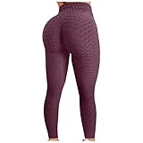 Lift Leggings for Women High Waisted Honeycomb Yoga Pants Ladies Plain Slim Fit Gym Sports Workout Leggings Womens Seamless Anti Cellulite Stretchy Trousers