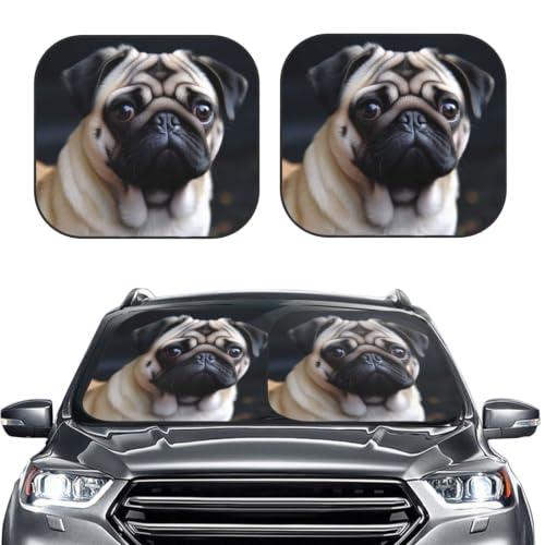 Pare-soleil de voiture carlin pliable taille M pour protection thermique avant 2 pièces