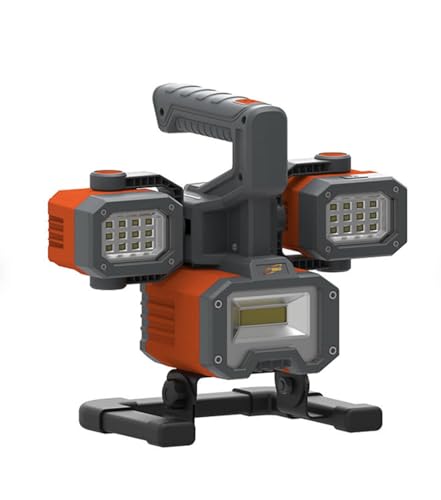 Image of 2000 Lumens Rechargeable LED Worklight & Spotlight, Black/Orange, ep360