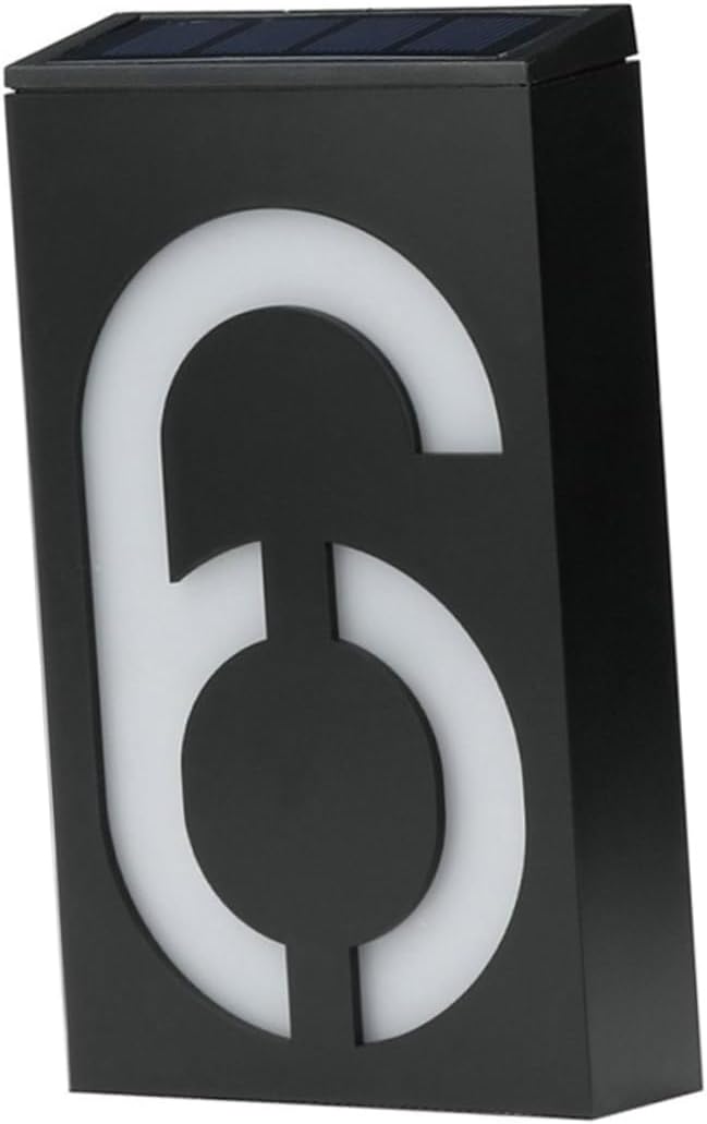 DOITOOL 2pcs 6 Led Door Number Light 6 Digits Solar-powered Address Sign Easy Install for House