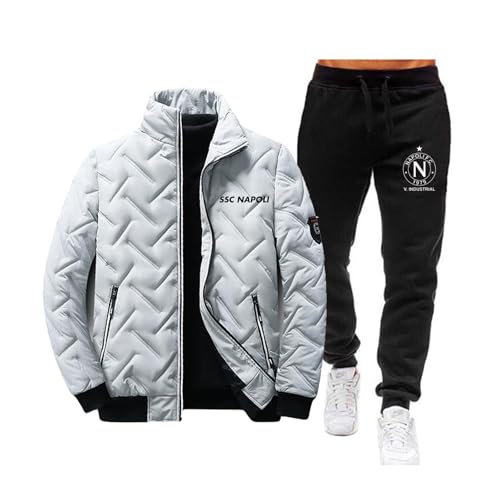 Ensemble de jogging pour homme SS.C Na.poli, survêtement, pantalon de sport(Gray,XL)