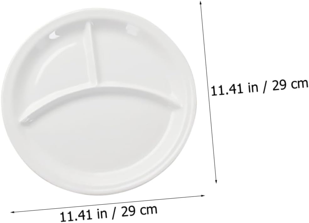 Ceramic Divided Meal Plate Food Tray for Camping and Home Use Sturdy Non Breakable Porcelain Dish with Multiple Compartments for Organized Serving