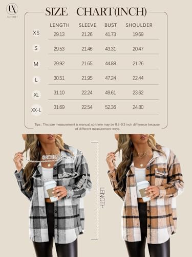 image for AUTOMET Womens Flannel Shackets Plaid Button Down Shirts Fall Winter J