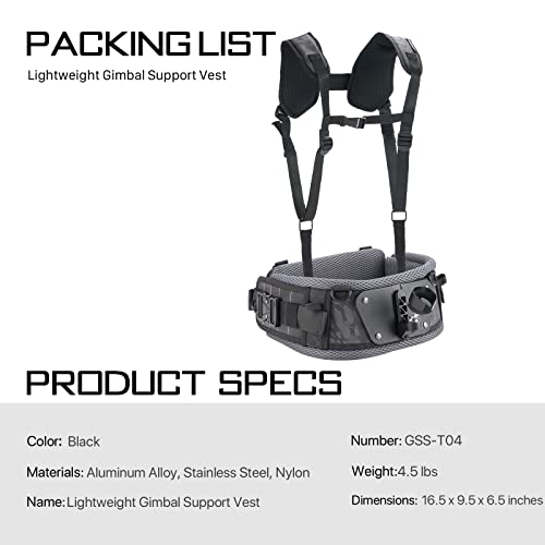 Tilta Lightweight Gimbal Support Vest Compatible with RS 2/RS 3 Pro/RSC 2/RS 3 Gimbal, Camera Video Filmmaking Rig Accessorie GSS-T04 - Image 2