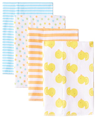 Image of Gerber Baby 4-Pack Flannel Burp Cloth, first duck, 20" x 14"
