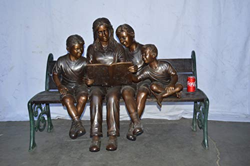 Estatua de Bronce Madre e Hijos para Jardín 53x33x39 pulg miniatura 4