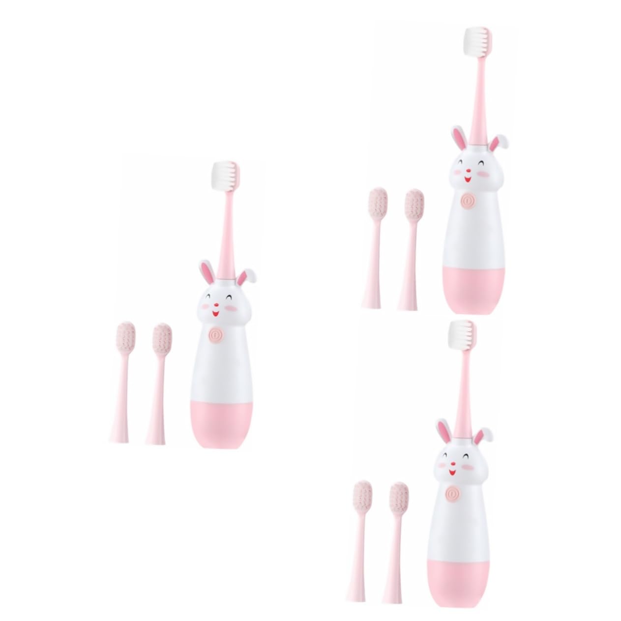 Didiseaon 3sets Spazzolino Per Animato Design Setole Morbide Testine Sostituibili Antiscivolo Per e Rimozione Rosa