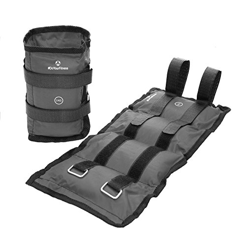 #DoYourFitness® x World Fitness Knöchel- und Handgelenkgewichte - Gewichtsbänder (Paar) - Krafttraining - 2 x 0,5kg grau Cover