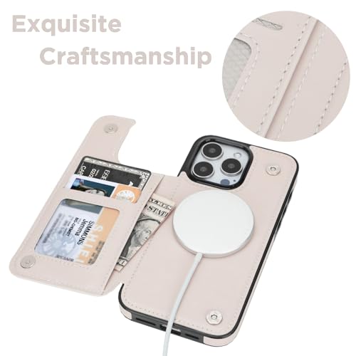 Image of uCOLOR for iPhone 13 Pro Wallet Case Magsafe with Card Holder Slot【Compatible with MagSafe】 Folio Flip PU Leather RFID Blocking Design (Pastel Check Vibes, iPhone 13 Pro)