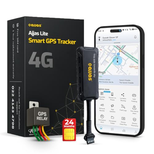 Image of Ajjas 4G Lite (with 24 Months 4G SIM Recharge) - Wired Hidden AI Smart GPS with Driving Score, Location Tracking, Geo Fence Alert, More 15+ Features for Car, Bike, Truck, Bus