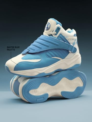 Image of The Souled Store Fantastic Four Men and Boys Blue Lace Up High Top Sneakers