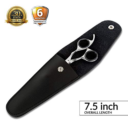 Image of Laazar Professional 7.5 inch Straight Shears for Dogs and Cats Leather case Included | Adjustable Pet Grooming Scissors | Hand-Forged 440C Japanese Stainless Steel | Groomers Tool for Men and Woman