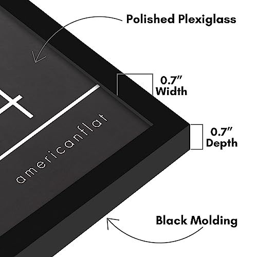 Americanflat 16x24 Poster Frame with Polished Plexiglass - Streamline Collection - Thin Border Picture Frame for Wall Display - Hanging Hardware Included - Black