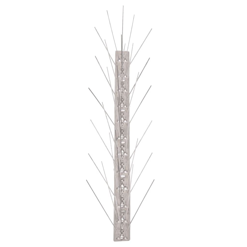 vidaXL Juego de pinchos de acero inoxidable para pájaros y palomas – 5 filas, juego de 40, 20 m de longitud total, resistente a la intemperie, humano y fácil de instalar, control de plagas para
