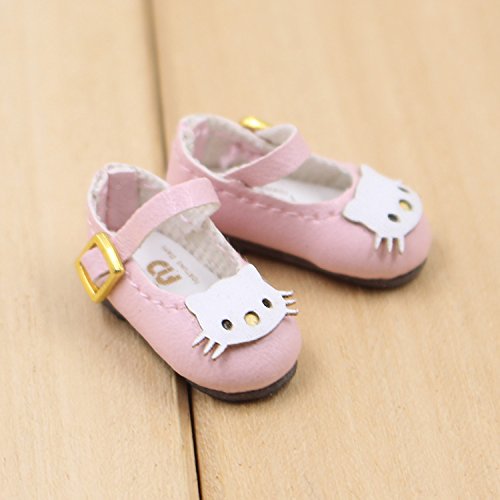 Fortune days toys for 1/6 Doll Shoes, Kitty cat and Butterfly Style Handmade Shoes Four, Suitable Blythe ICY licca Azone Body and More! (Pink cat)