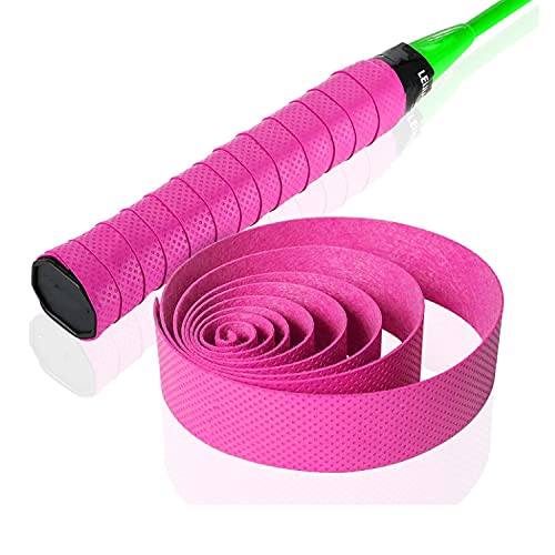 2 Bandes De Grip Antidérapantes Pour Raquettes - Tennis, Badminton, Squash - PU Respirant Avec 2 Rubans Adhésifs - Noires