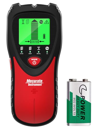 Mecurate 5-in-1 Stud Finder Wall Scanner for Studs, Metal & Live AC Wires