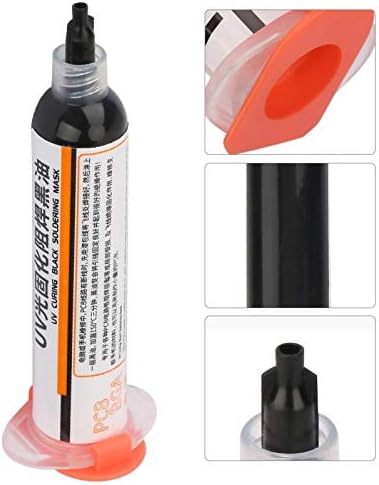 Entatial 2Pcs Solder Mask Ink, Black + Green UV Repair Tool Light Curing Solder Mask Ink BGA PCB Solder Resist Ink for The PCB Repair of Mobile Phone, Computer